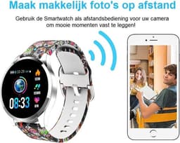 Belesy® BQSiZi8 Skull - Limited edition - Smartwatch Dames - Smartwatch Heren - Horloge - Stappenteller - 1.3 inch - Kleurenscherm - 10x Sporten - INDOOR en OUTDOOR - Zilver - Siliconen — thumbnail 5