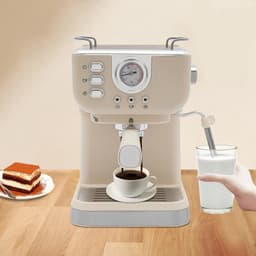 Halfautomatische espresso zeefdragermachine, 20 bar, zeefdrager, koffiezetapparaat met 1,5 liter waterreservoir voor espresso cappuccino latte macchiato 1050 W — thumbnail 3