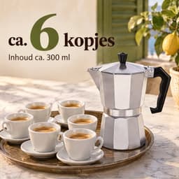 Cheqo® Percolator - Espresso Maker - Moka Pot - Italiaanse Koffiepot - Mokapot - Koffiezetapparaat - Koffiemaker - Perculator - Espressomaker voor op Gas - Stovetop Koffiezetter - Handmatige Koffiepot voor Espresso - Camping en Buiten — thumbnail 4