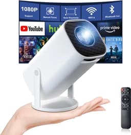 4K, Full HD, 1080p, draagbare projector met WiFi 6 en Bluetooth 5.4, autokeystone en handmatige scherpstelling, 180° draaibaar, compatibel met iOS/Android/HDMI/TV Stick/laptop/pc — thumbnail 1