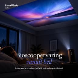LumeWorks Luna Mini Beamer 2026 - 4K Support - Smart Projector met Android 14 - WiFi 6 & Bluetooth - Home Cinema - Draagbaar - Streamen vanaf Telefoon - Zwart — thumbnail 2