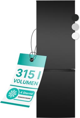 Bomann KG 7357 - Koel-vriescombinatie - 315 Liter - Energieklasse C - 40 dB - Dark Inox Look — thumbnail 1