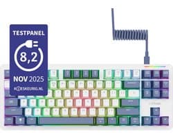 Trust GXT 872 Xyra - Mechanisch Gaming Toetsenbord - TKL - Creamy Lineaire LEOBOG Seiya Switches - Full RGB Verlichting - QWERTY US - Wit