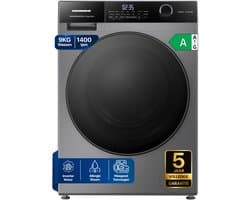 Heinner HWM-HMK9014IVTA+++ Wasmachine 9 kg – 1400 tpm – Inverter – Touchbediening – Allergievriendelijk – Energieklasse A – Titaniumgrijs– 5 jaar garantie