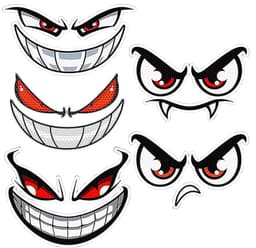 Set van 5 Robot Grasmaaier Stickers met Ogen — thumbnail 1