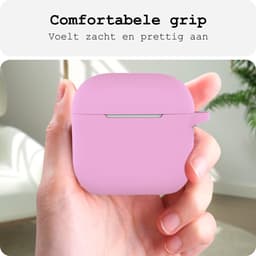 Case - Geschikt voor Apple AirPods 5 - Siliconen Hoes met Clip - Silicone Hoesje Cover - Flamingo — thumbnail 4