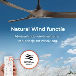 Goedewaere Plafondventilator Nordic Wood - Afstandsbediening - Stil - Timer - 106cm — thumbnail 4
