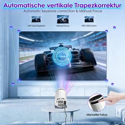 Mini-beamer draagbaar - 4K 1080P projector - WiFi 6 en Bluetooth 5.2 - ideaal voor thuisbioscoop - ShopVlot — thumbnail 3