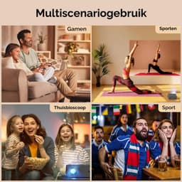 Beamer Draagbaar Native 1080p Wifi 6 - 1920 x 1080 Resolutie - LCD Scherm - Voor Thuisbioscoop - Smart Projector — thumbnail 3
