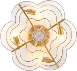 Plafondventilator Met Verlichting – 50 x 50 x 20 cm – Zes Snelheden – Linnen En Kunststof – Koperkleur – App- En Afstandsbediening – Timer — thumbnail 1