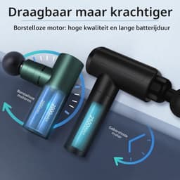 KLS® Massage Gun - Massage Gun Mini - Massage Pistool - Groen - 10cm x 5cm x 14cm — thumbnail 3