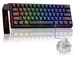 AULA WIN60 HE - Bedraad Gaming Toetsenbord - Magnetische Toetsen - 60% RGB -Hall Effect Rapid Trigger Gaming Keyboard- Gasket - Hot Swap - 8K Hz Polling Rate - QWERTY Toetsenborden - Zij Bedrukte toetsen - 61 Keys - Zwart