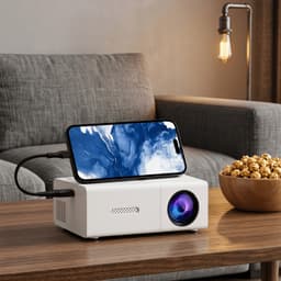 Mini Beamer Draagbaar met Full HD 1080p LCD Scherm 300 Lumen USB voor Smartphone en Laptop — thumbnail 2