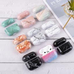 Telestore - hoesje geschikt voor AirPods 5 en AirPods 4 hard case cover - marmer patroon grijs groen - TPU hoesje Beschermhoes - AirPods 5 en 4 Cover - AirPods 5 / 4 hoesje - Geschikt voor Apple AirPods 5 en AirPods 4 — thumbnail 2