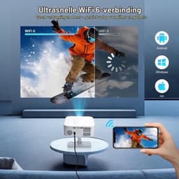 Beamer Draagbaar - Native 1080p Resolutie - 400 ANSI Lumen Helderheid - LED Technologie - Voor Thuisbioscoop - Smart Projector — thumbnail 5