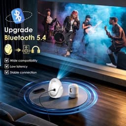 Mini Beamer Wit - Ingebouwde Apps - 4K Ondersteuning - LED Display - HDMI USB Wi-Fi Bluetooth - Voor Thuisbioscoop — thumbnail 5