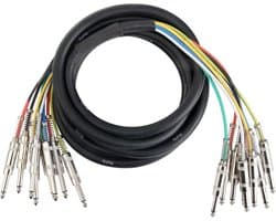 Stage MJJ8-3 8-voudige Multicore Jack 3m, Kleurgecodeerde kabels