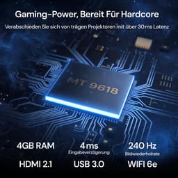 Beamer 4K Triple Laser - 3000 ISO Lumen - 15.000:1 Contrast - Optische Zoom 0,9-1,5x - Laser Projector - Binnengebruik — thumbnail 3