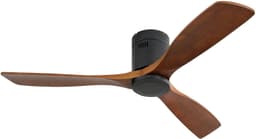 Plafondventilator Fluisterstil – 132 cm – Metaal en Hout – Zwart – Omkeerbaar – Afstandsbediening – Zonder Licht – Zes Snelheden — thumbnail 2