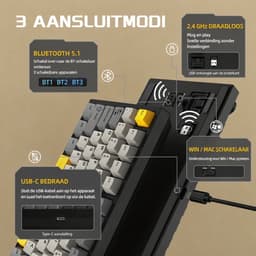 Ajazz AK820 PRO-Bedraad Mechanisch Toetsenbord-75% QWERTY Toetsenborden-TFT‑scherm-RGB Gaming Keyboard- Gasket-Hot Swap-Volumeknop-82 Keys-Gift Switch — thumbnail 4