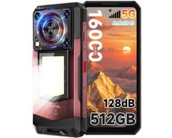 OUKITEL WP56 Robuuste Smartphone - 5G LET - 36GB RAM - 512GB ROM - 16000 mAh - Android 15 - 6,8 inch - 108MP Camera - IP68/IP69K Outdoor Telefoon - Rood
