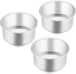 E-far 10,5 cm kleine taartvorm set van 3, roestvrij staal mini ronde Smash Cake bakpannen, niet giftig en gezond, spiegelafwerking en vaatwasmachinebestendig — thumbnail 1