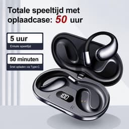 Open Ear Bluetooth Oordopjes, Draadloze Sport Oordopjes met Oorhaak, Bluetooth 5.4, IPX7, 50 uur Speeltijd, ENC Mic, LED Display, Koptelefoon voor Hardlopen Fitness — thumbnail 3