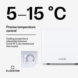 Minikoelkast 17 Liter – Stil en Compact – Digitale Temperatuurregeling 5-15°C – Automatische Ontdooiing – Wit — thumbnail 4