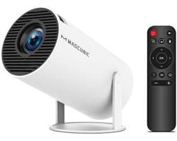 D&J Beamer - Projector 8K - Buitenprocjector - WiFi - Andriod - Thuisbioscoop - 1280x720 - HiFi Speaker - 180° Rotatie - Wit