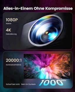 Beamer Smart - 1000 ANSI Lumen - Full HD 1080p Resolutie - LCD Scherm - Draagbaar Voor Thuisbioscoop — thumbnail 5