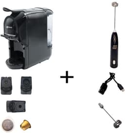 Espressomachine voor Nespresso en Dolce Gusto compatibele capsules en capsules, 3 verschillende adapters, antikalksysteem + elektrische melkopschuimer, perfecte combinatie van geschuimde koffie — thumbnail 5