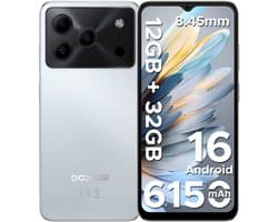 DOOGEE Note 56 Lite - Dual SIM Smartphone - Android 16 -12 GB RAM + 32 GB ROM / 2 TB TF - UNISOC SC9863A - 6150 mAh - 8,5 mm ultraslank - 6,56 inch HD+ - 8 MP + 5 MP - Face ID -Wit