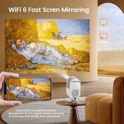 Beamer - Projector - Mini Projector - 4K - 1080P Full HD - 30000 Lumen - Auto Focus & Keystone - WIFI 6 – Dolby Ondersteuning – Draagbare Home Theater Beamer – EU Plug — thumbnail 1