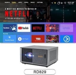 Everycom - RD829 - Beamer - Projector Beamer - Mini Meamer - 1920x1080dpi - Automatische focus - 5G - met WiFi - 12000lumens — thumbnail 4
