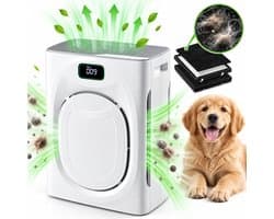 Lapamax Luchtreiniger met H13 HEPAfilter tegen Stof & Pollen - CADR 295 m³/u - 3-Laags Filtersysteem & Grote Luchtinlaat- Automatische Stand + 25 dB Slaapstand - PM2.5 Luchtkwaliteitsindicator - Air Purifier voor Woonkamer en Slaapkamer