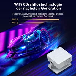 Android Beamer WiFi6 & BT 5.0 Portabler Projektor Mini Beamer LCD-Beamer (1280x720dpi px, interner Lautsprecher, Android 11.0 mit über 7.000 Apps) — thumbnail 4