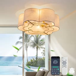 Plafondventilator met Verlichting 50x50x20 cm – Ventilatorlamp met LED-Verlichting – Modern Design – Voor Slaapkamer – Koper — thumbnail 4