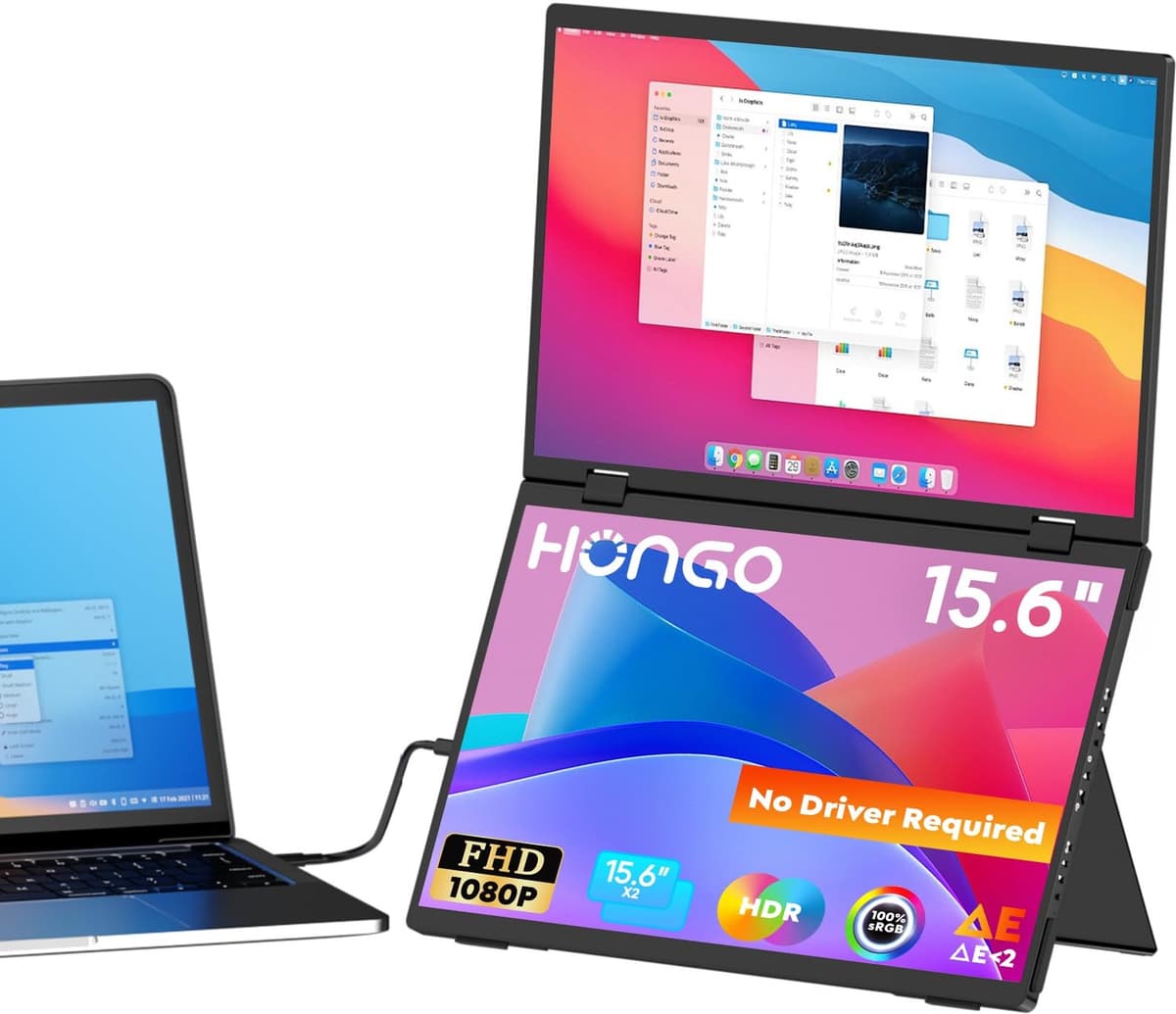 Laptop Scherm Extender 15.6 Inch – Dual Monitor FHD IPS – 360° Draaibaar – USB-C – 1080p — afbeelding 1