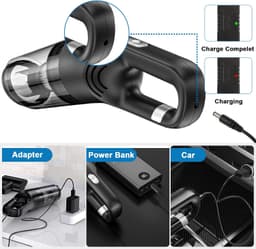 Draadloze accu‑handstofzuiger 9000Pa, sterke draagbare autostofzuiger, USB‑oplaadbaar, snoerloze mini stofzuiger voor auto, thuis en dierenharen — thumbnail 5