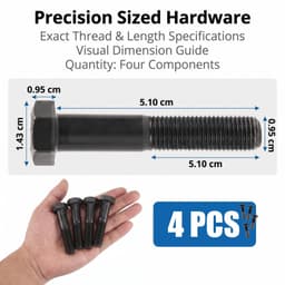 Mesbouten Grasmaaier 3/8" 24 UNF 50,8mm - Set van 4 stuks voor Zitmaaier — thumbnail 2