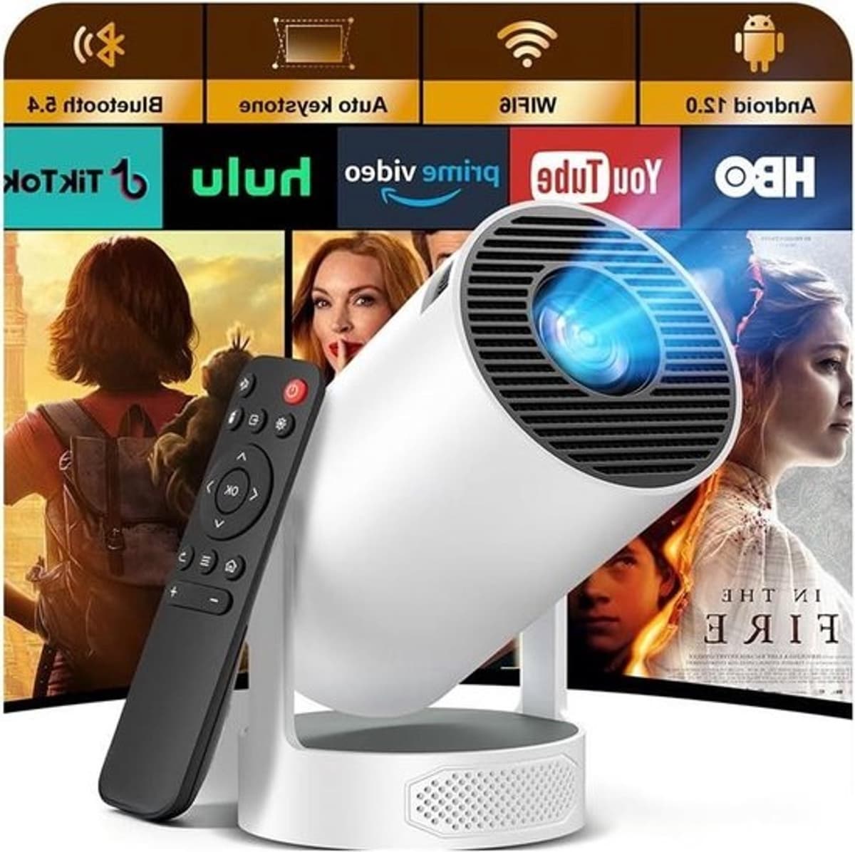 Mini beamer - Projector thuis - Filmavond - 260 ANSI lumen - 200 inch - Wit — afbeelding 1
