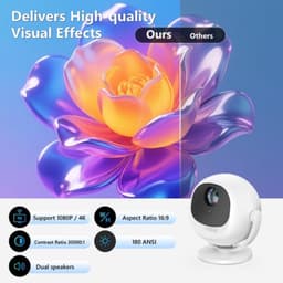 Beamer Draagbare LED - Elektrische Focus 1024x720 Resolutie - 3840x2160 4K Compatibel - WiFi 6 Bluetooth 5.2 - Thuisbioscoop Projector — thumbnail 5