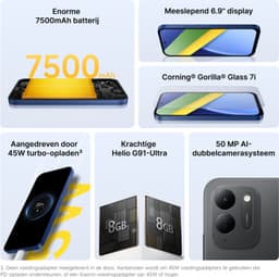 Xiaomi POCO C95 Pro - 6GB RAM - 128GB - Green - 7500mAh batterij met 45W turbo-opladen - Aangedreven door 45W turbo-opladen - Meeslepend 6.9" display — thumbnail 4