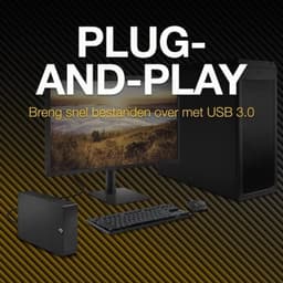 Externe harde schijf - Desktopopslag - Bestanden bewaren - Ruime capaciteit - 6TB - Zwart — thumbnail 2
