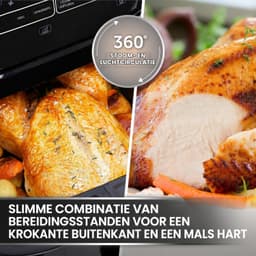 Airfryer Met Stoomfunctie - 7 Liter - 1700 W - 6 Kookprogramma’s - Touchscreen - Timer - Instelbare Temperatuur - Vaatwasserbestendige Onderdelen - Zwart — thumbnail 3