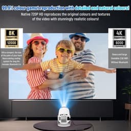Draagbare Videoprojector 120 ANSI Lumen - 3840 x 2160 Resolutie - Wifi 6 Bluetooth - LCD Beamer - Voor Thuisbioscoop En Mobiel Gebruik — thumbnail 5