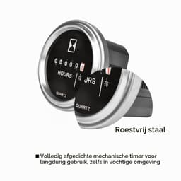DC 6V tot 80V ronde kwarts bedrijfsurenteller, edelstalen ring, mechanische bedrijfsurenteller, waterdicht voor bootmotor, grasmaaier, tractor, rupsdozer, UTV, golfwagen — thumbnail 2