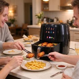 Heteluchtfriteuse 6L 2400W – Digitale Airfryer met Touchscreen en Antiaanbaklaag – Air Fryer met Grote Capaciteit – Zwart — thumbnail 3
