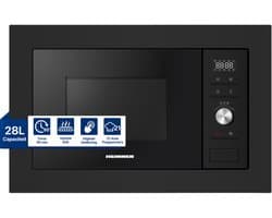 Heinner Inbouw Magnetron – 28 L – 900 W – 1000 W Grill – 5 Vermogensniveaus – Ontdooifunctie – 21 Automatische Programma’s – Digitale Bediening – Zwart