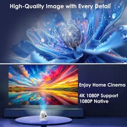 [Geïntegreerde app] Draagbare beamer, mini-projector met WiFi 6 en Bluetooth 5.4, achteruitkijkprojector, ondersteunt 4K 1080P, auto keystone, rotatie, 270 graden, compatibel met HDMI/TV Stick/Laptop — thumbnail 4